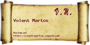 Volent Martos névjegykártya
